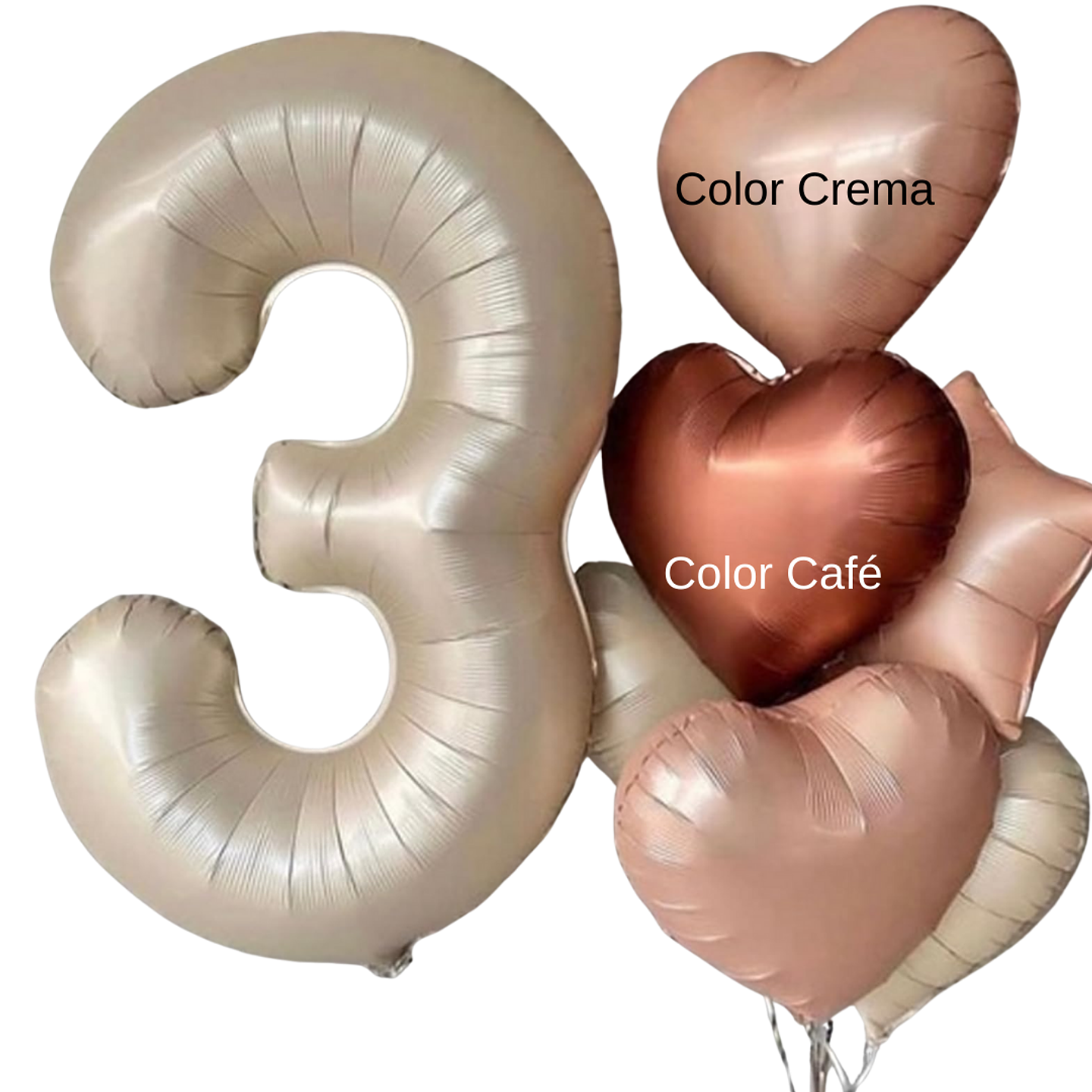 Globo Foil Metálico Corazón Café 45cm 18