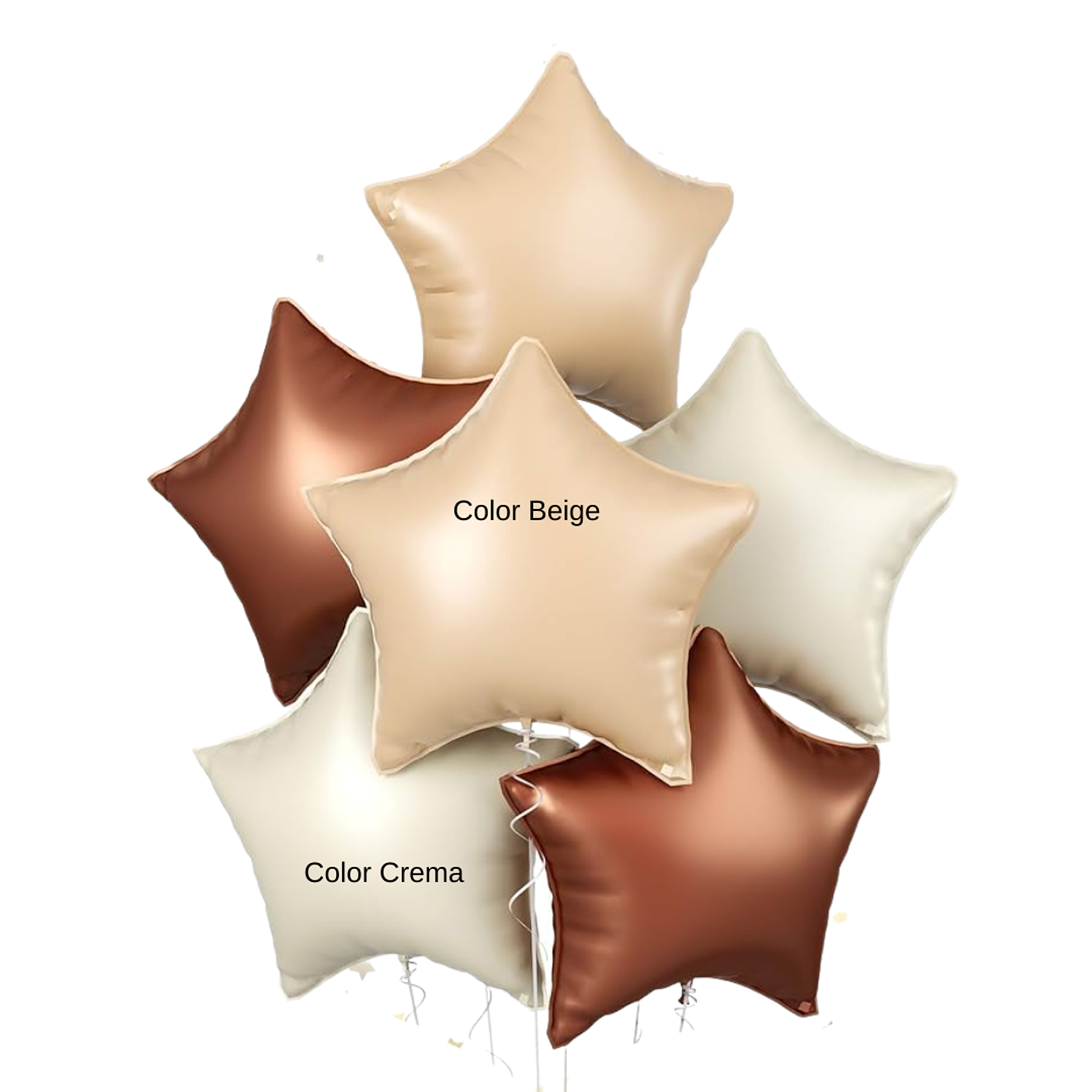 Globo Foil Metálico Estrella Crema 18