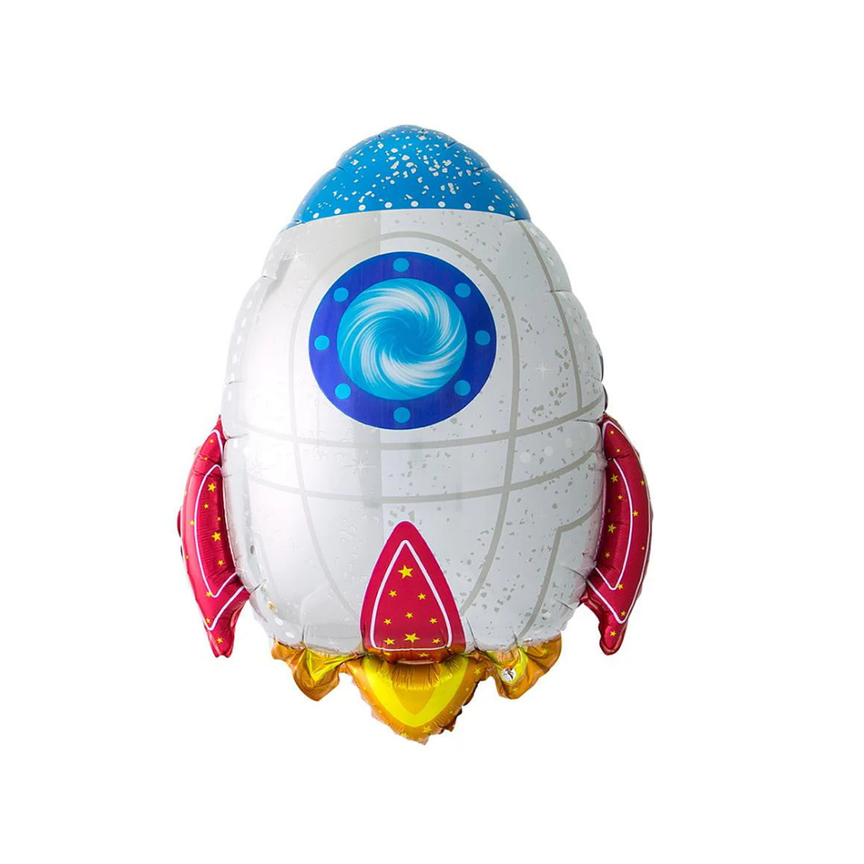 Globo Foil Metálico Cohete Astronauta con Helio 75cm 1