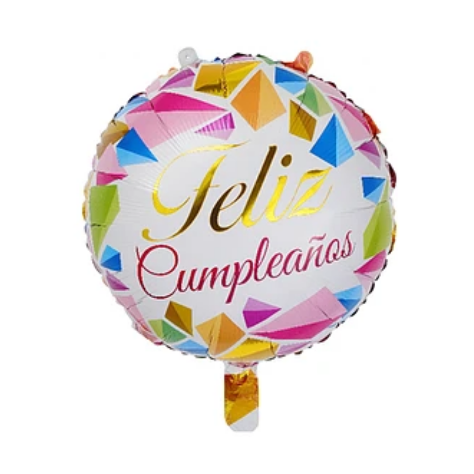 Globo Foil Redondo Feliz Cumpleaños 45cm 18