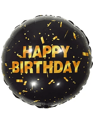 Globo Foil Feliz cumpleaños Negro 18