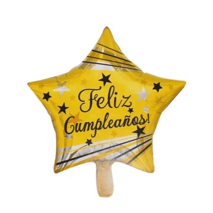 Globo Foil Metálico Estrella Feliz cumpleaños con Helio 18