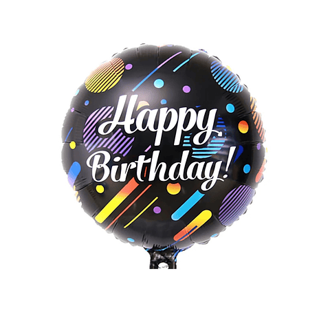 Globo Foil Metálico Happy Birthday 45cm 18" con Helio