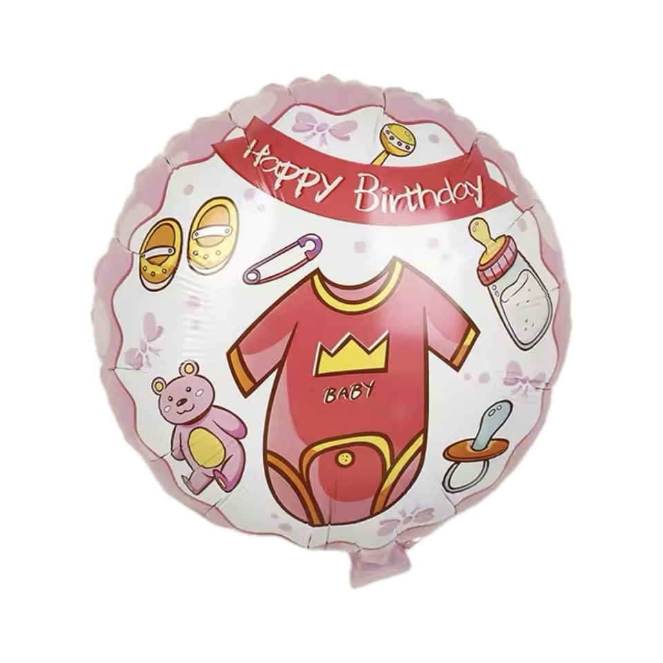Globo Foil Metálico Happy Birthday Niña 45cm 18