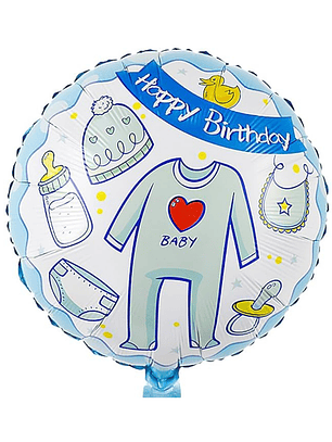 Globo Foil Metálico Happy Birthday Niño 18