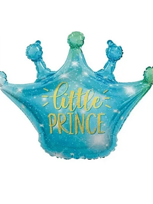Globo Foil Metálico Corona Little Prince Niño 76cm con Helio