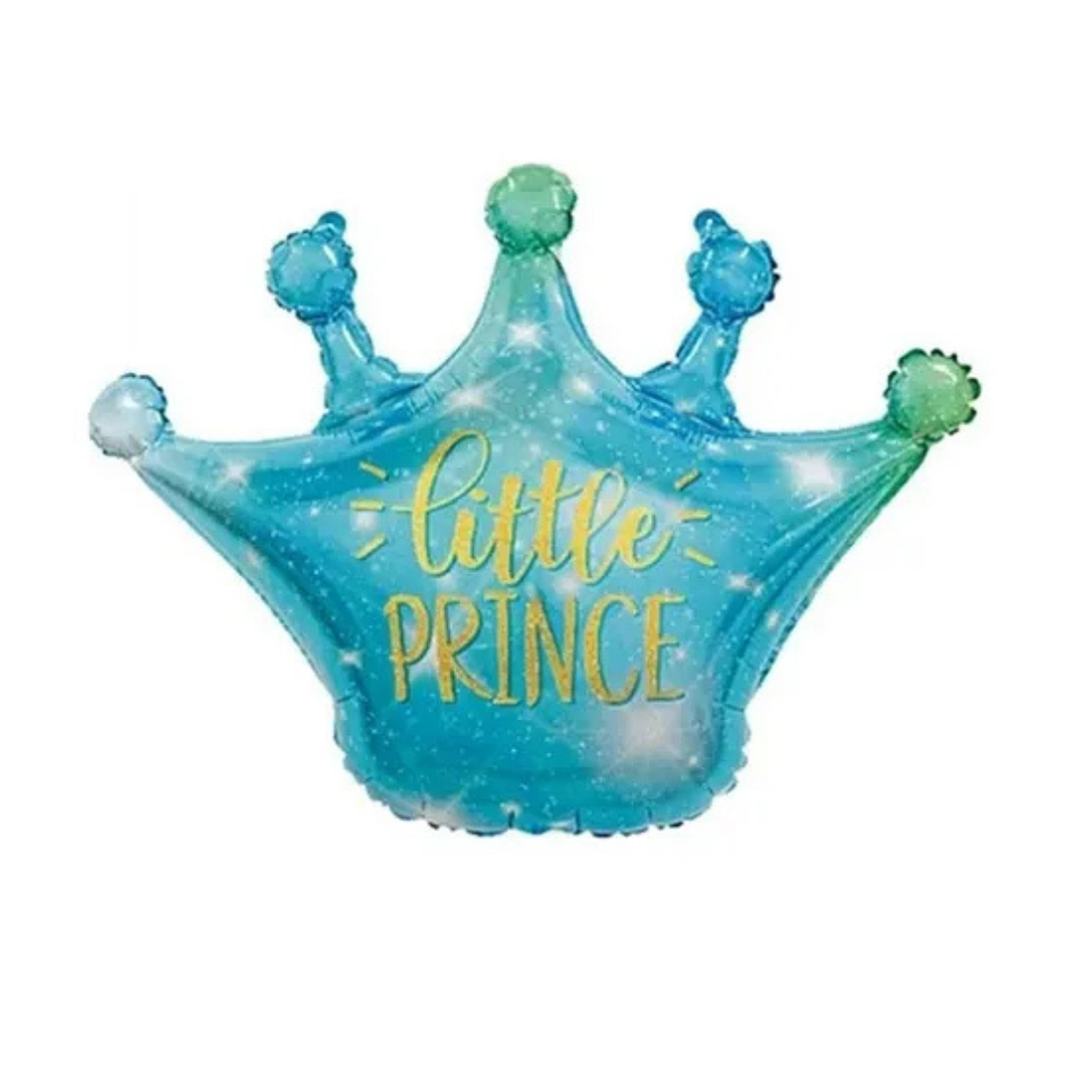 Globo Foil Metálico Corona Little Prince Niño 76cm con Helio 1