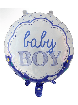 Globo Foil Metálico Baby Boy Redondo 45cm con Helio