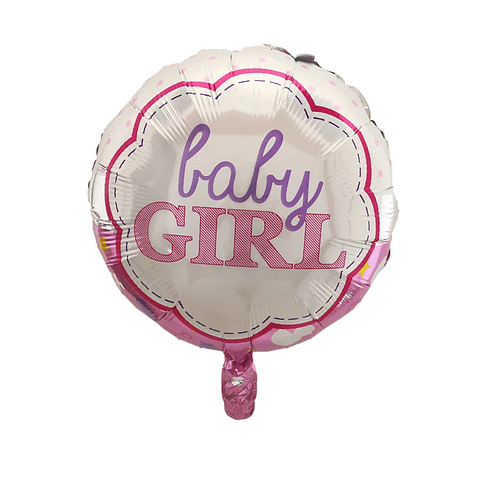 Globo Foil Metálico Baby Girl Niño Redondo 45cm con Helio