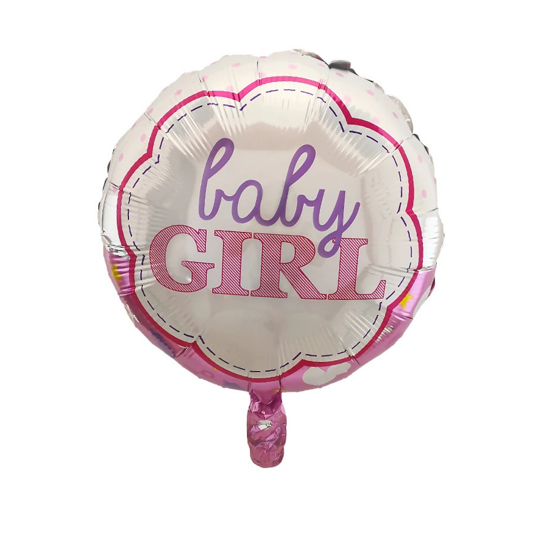 Globo Foil Metálico Baby Girl Niño Redondo 45cm con Helio 1