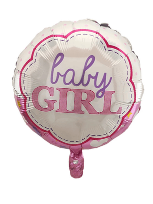 Globo Foil Metálico Baby Girl Niño Redondo 45cm con Helio