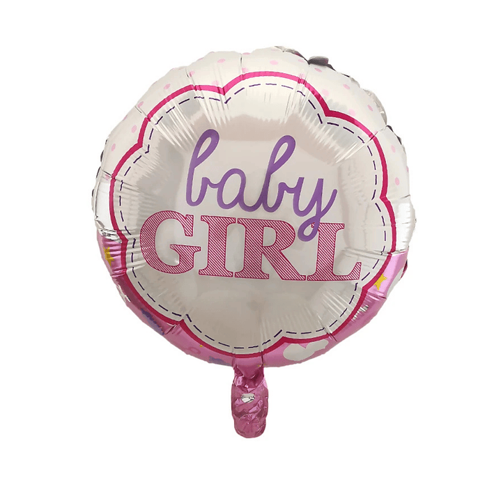 Globo Foil Metálico Baby Girl Niño Redondo 45cm con Helio 1