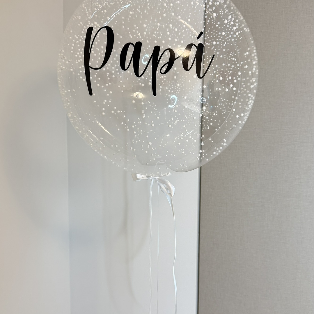 Globo burbuja con Bolitas Plumavit con Helio  1