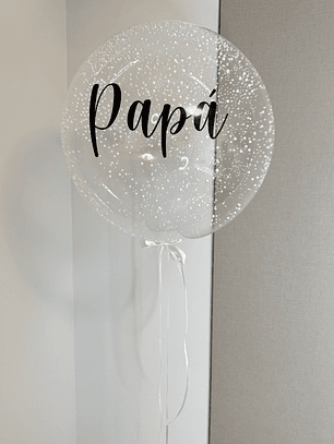 Globo burbuja con Bolitas Plumavit con Helio 