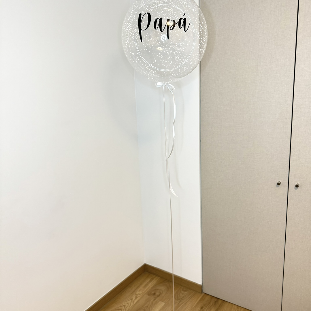 Globo burbuja con Bolitas Plumavit con Helio  2