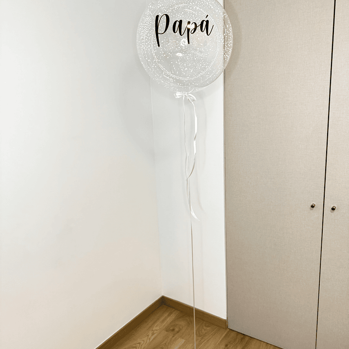 Globo burbuja con Bolitas Plumavit con Helio  2