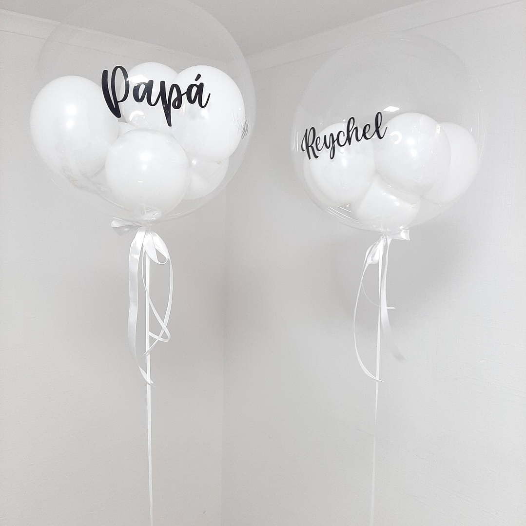 Globo Burbuja con globos adentro con Helio 1