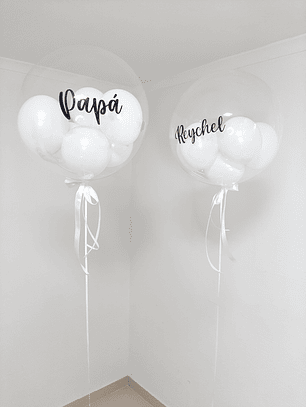 Globo Burbuja con globos adentro con Helio