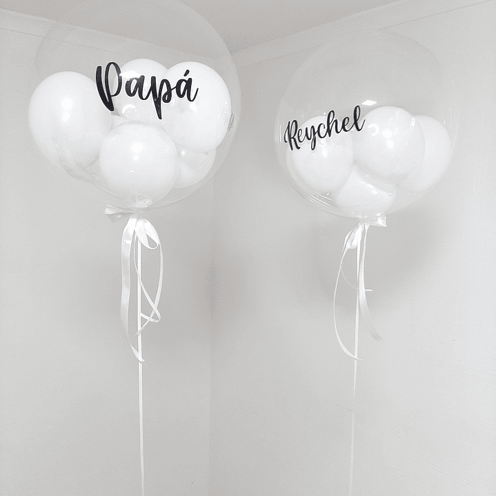 Globo Burbuja con globos adentro con Helio 1