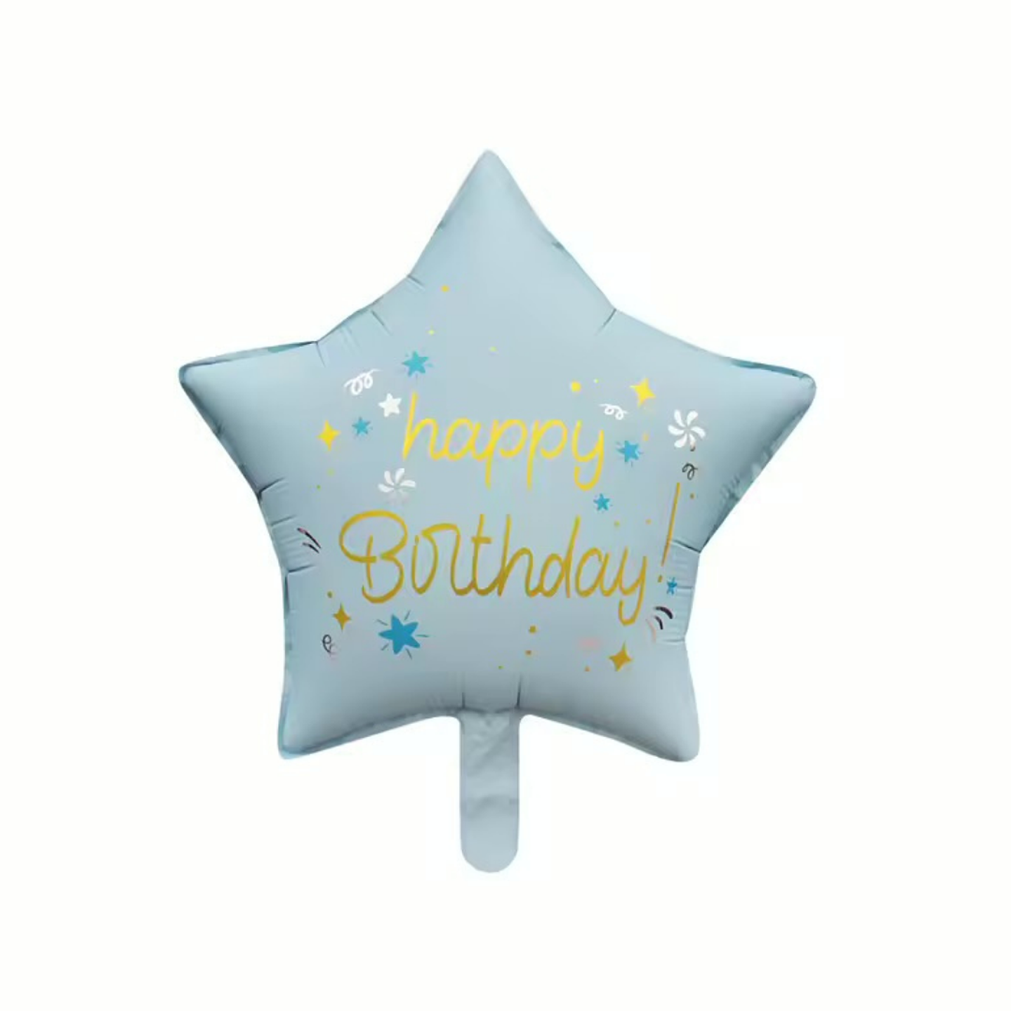 Globo Foil Metálico Estrella Happy Birthday con Helio 45cm 1