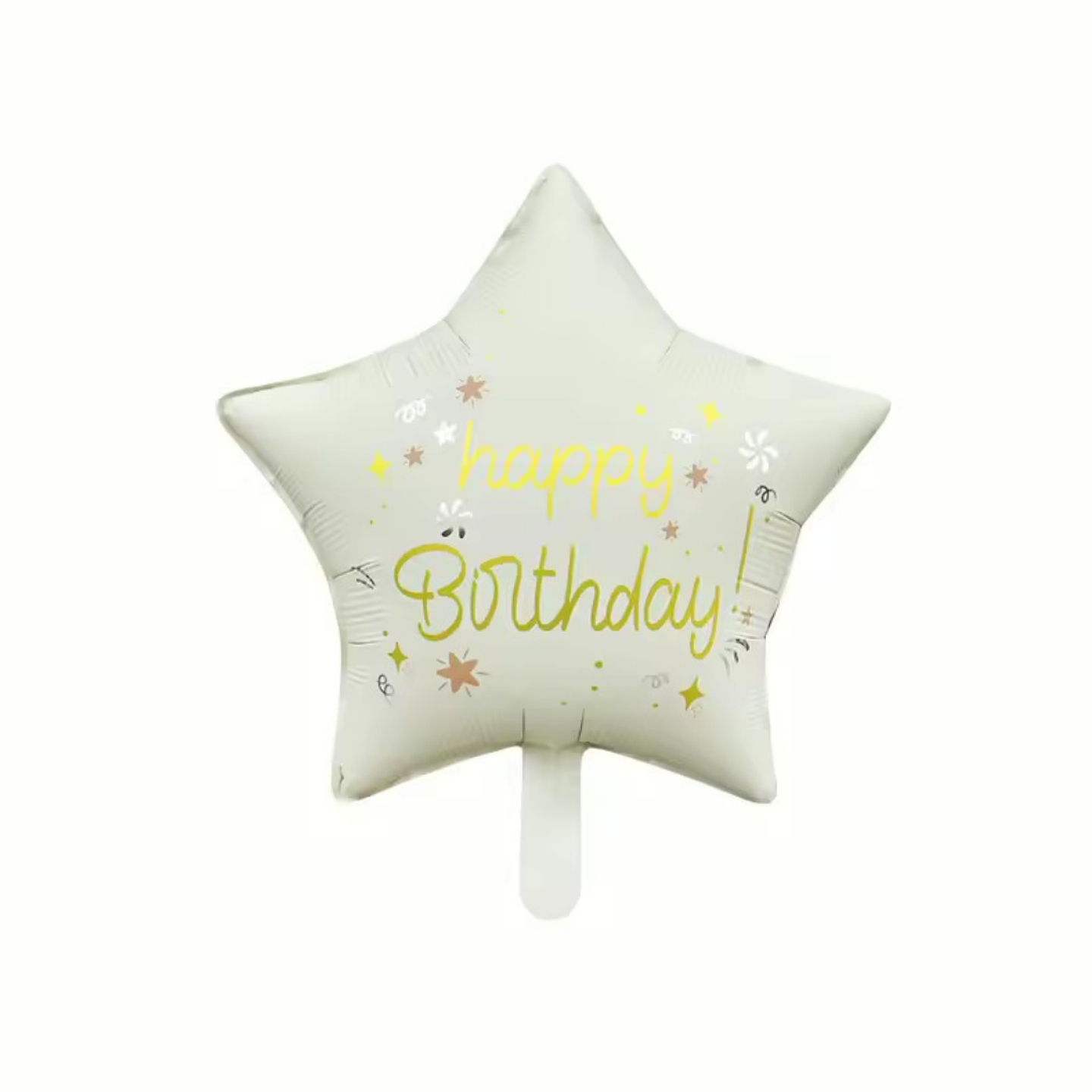 Globo Foil Metálico Estrella Happy Birthday con Helio 45cm 18