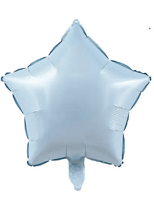 Globo Foil Metálico Estrella Azul Bebé con Helio 45cm