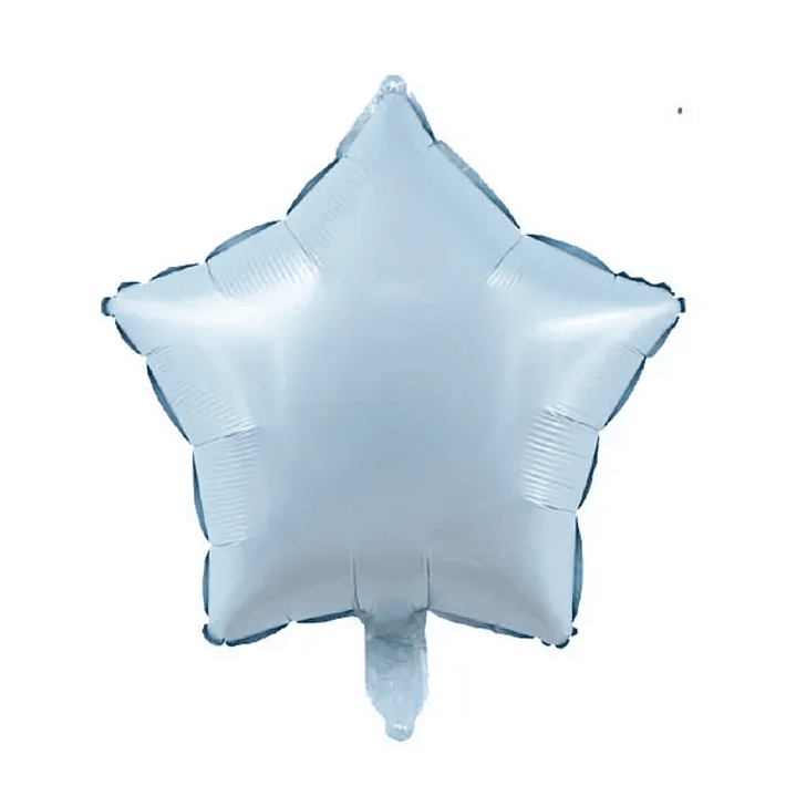 Globo Foil Metálico Estrella Azul Bebé con Helio 45cm 1