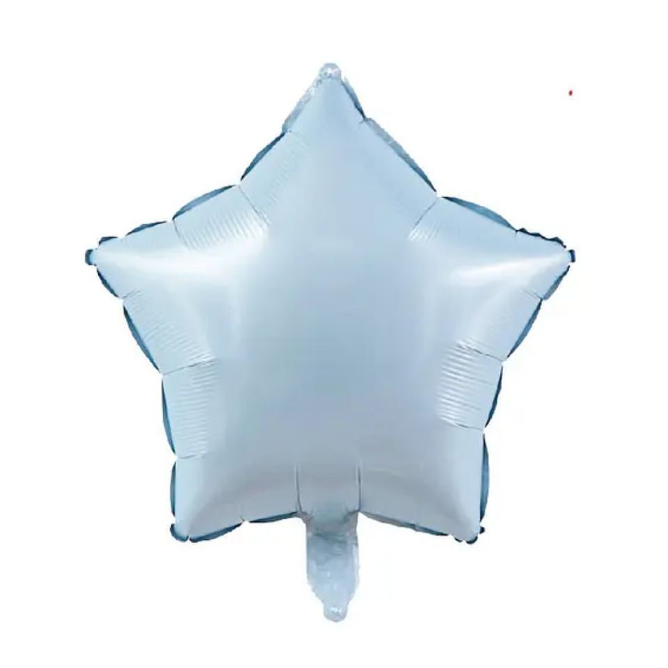Globo Foil Metálico Estrella Azul Bebé con Helio 45cm 1