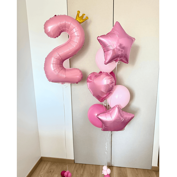 Globo Número Foil más Racimo de 7 Globos Mixtos 1