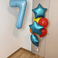 Globo Número Foil más Racimo de 7 Globos Mixtos - Miniatura 2