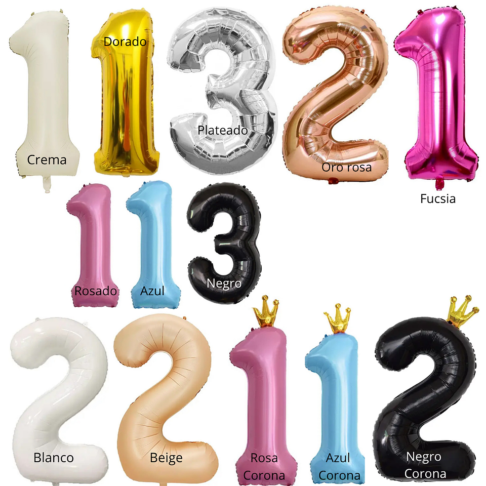 Globo Número Foil más Racimo de 7 Globos Mixtos 4