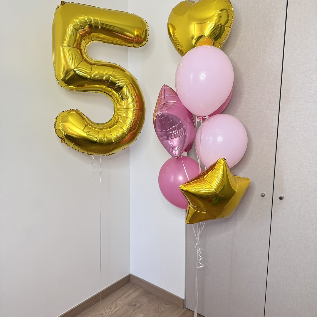 Globo Número Foil más Racimo de 7 Globos Mixtos 3