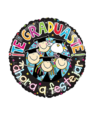 Globo Foil Metálico Te Graduaste 45cm con Helio