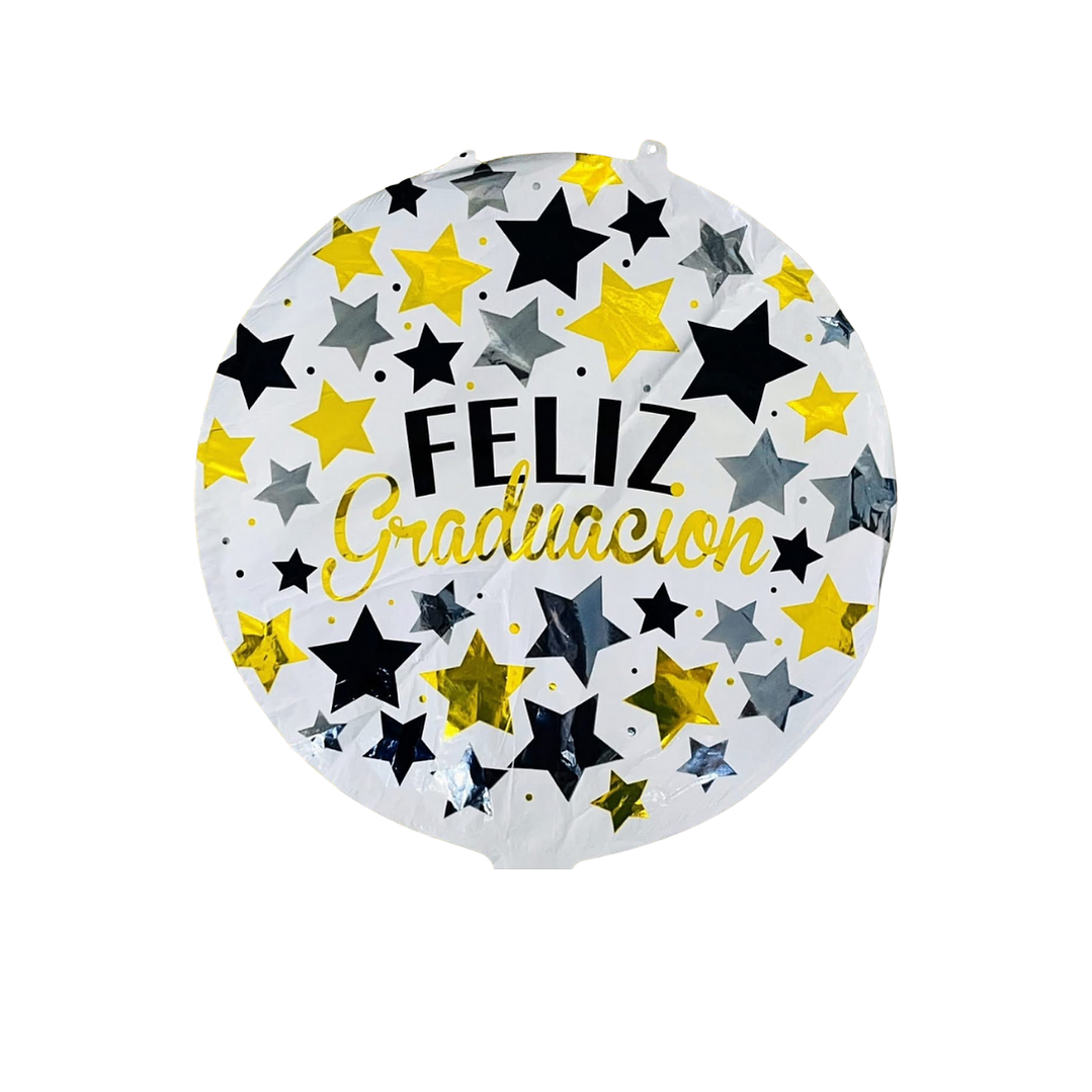Globo Foil Metálico Feliz Graduación 45cm con Helio 1
