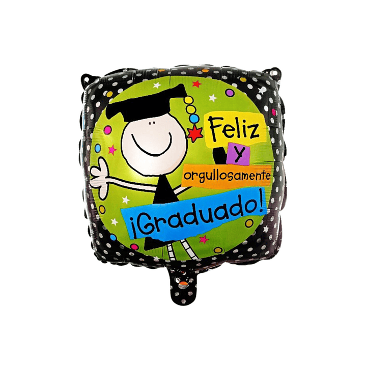 Globo Foil Metálico Feliz y Orgullosamente Graduado con Helio 1