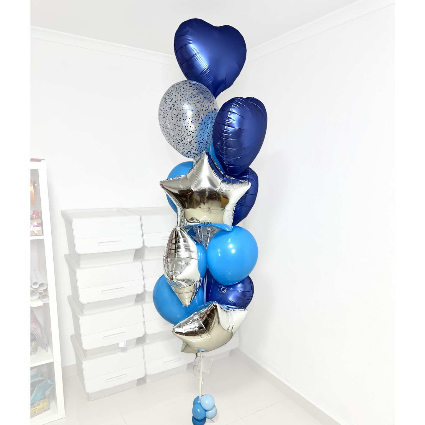 Globo Metálico Corazón Azul Oscuro 45cm con Helio 2