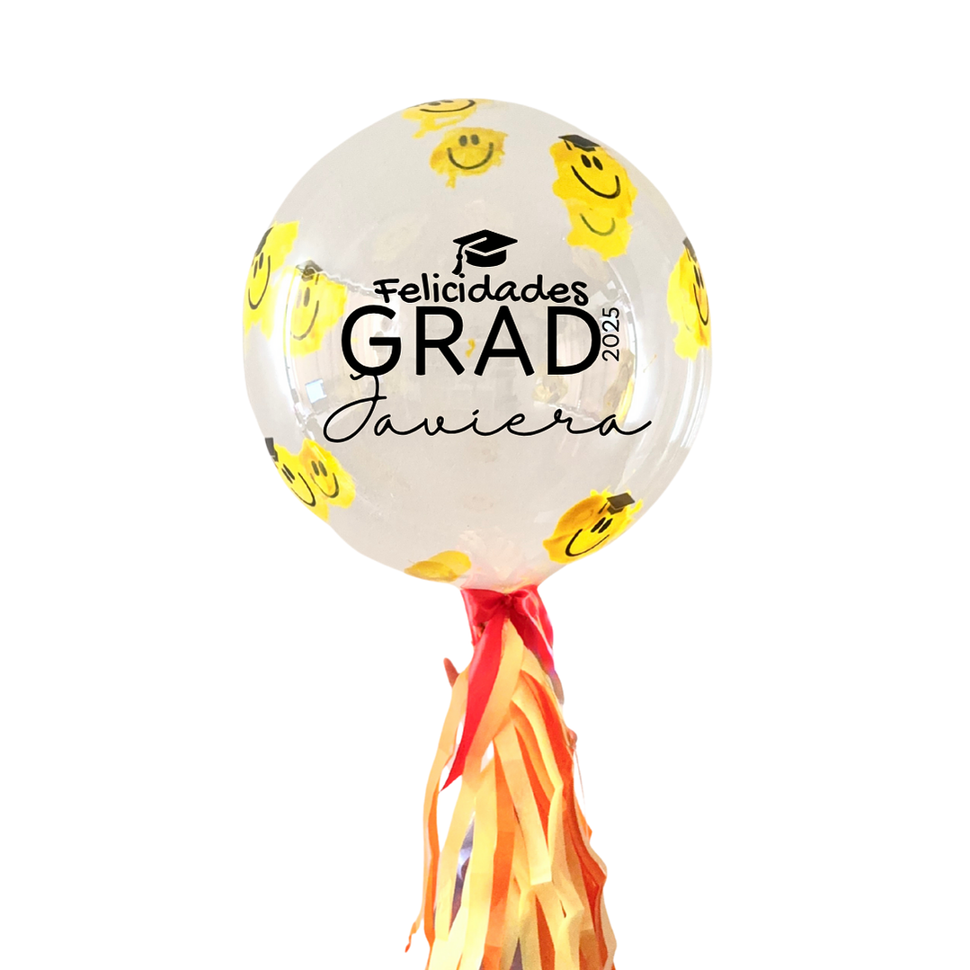 Globo burbuja personalizado con Helio Graduación 1