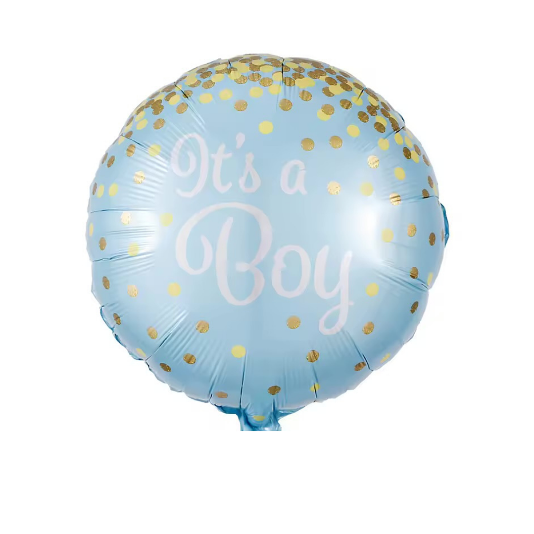 Globo Foil Metálico Redondo Its a Boy 45cm con Helio 1