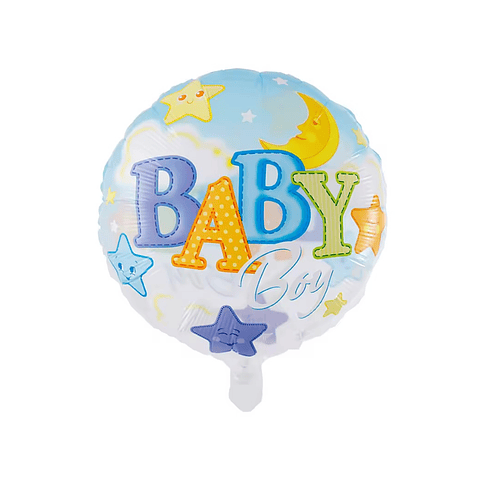 Globo Foil Metálico 45cm Baby Boy con Helio