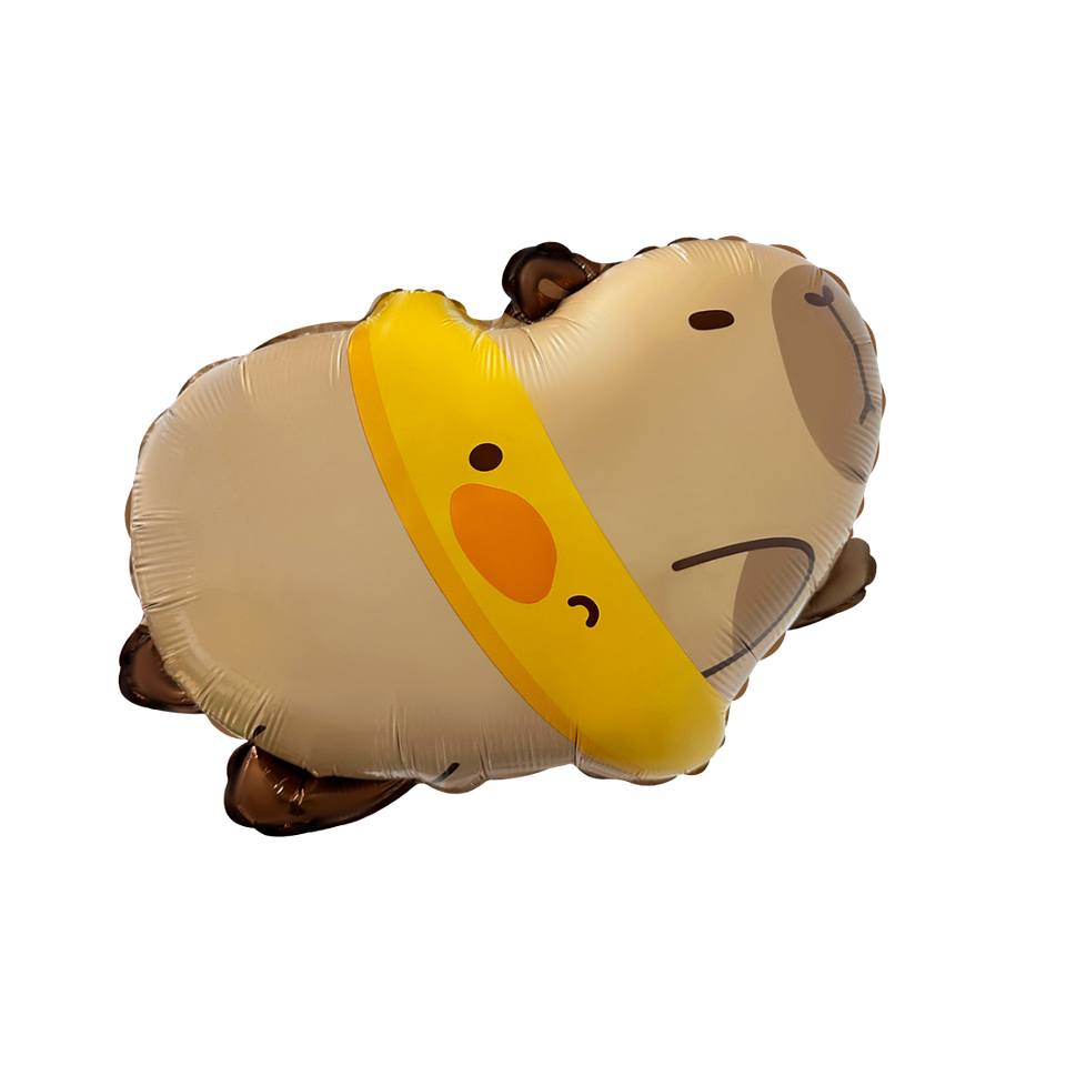 Globo Metálico Capibara Patito nadador con Helio 57cm 1