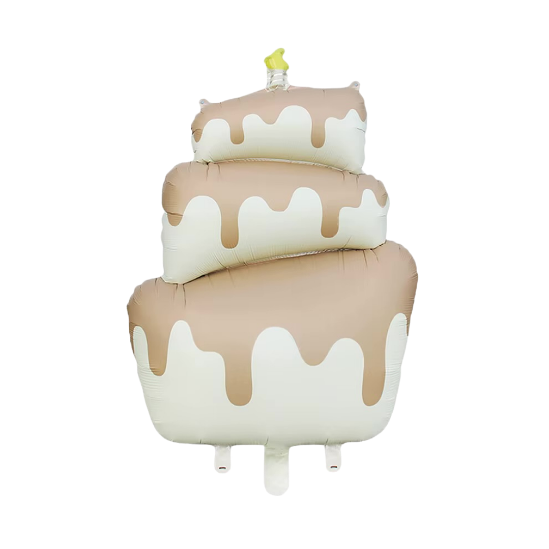 Globo Metálico Pastel de Cumpleaños con Helio Arena 96cm 1