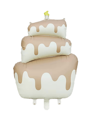 Globo Metálico Pastel de Cumpleaños con Helio Arena 96cm