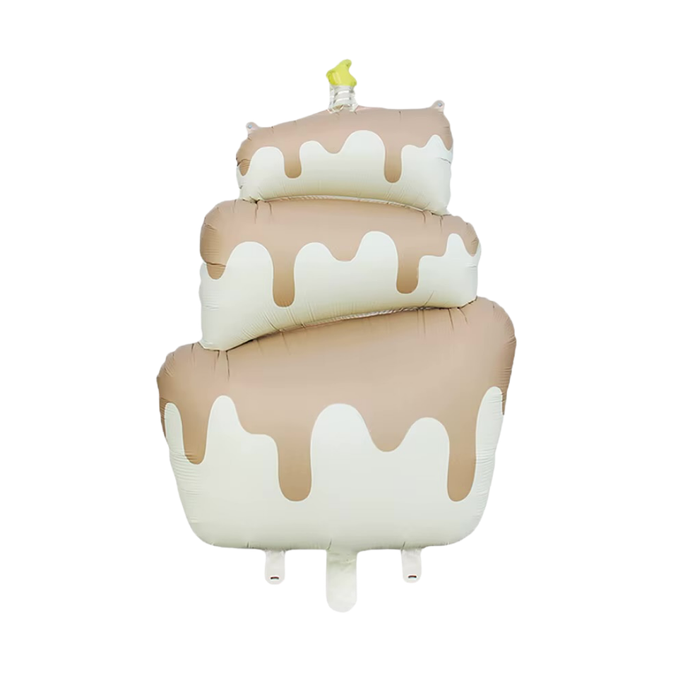 Globo Metálico Pastel de Cumpleaños con Helio Arena 96cm 1