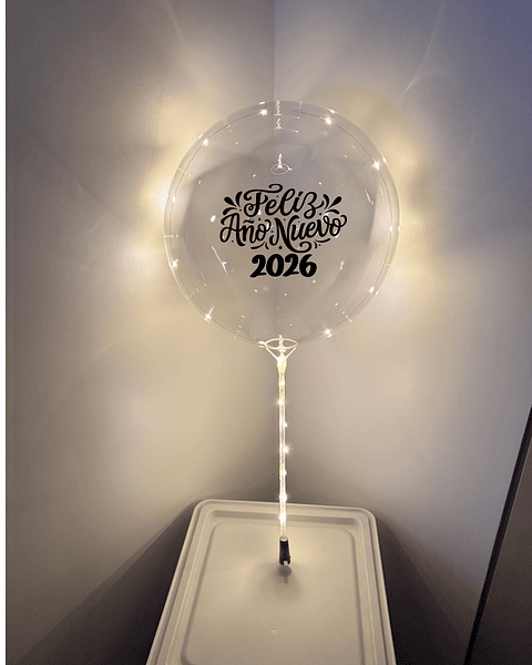 Globo burbuja Luz Hada con Varilla Luminoso Feliz Año Nuevo