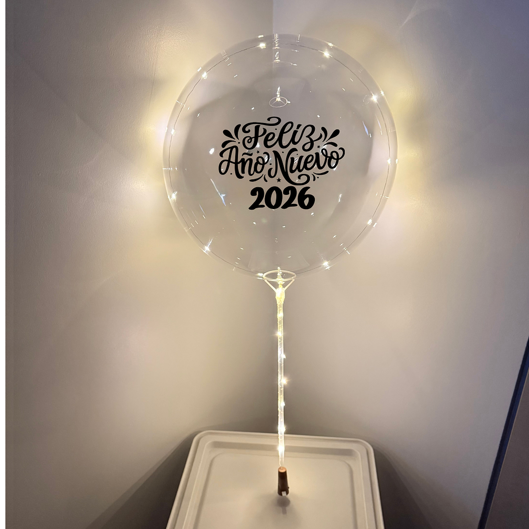 Globo burbuja Luz Hada con Varilla Luminoso Feliz Año Nuevo 1
