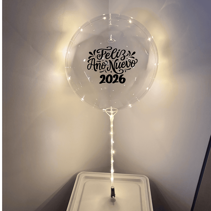 Globo burbuja Luz Hada con Varilla Luminoso Feliz Año Nuevo 1