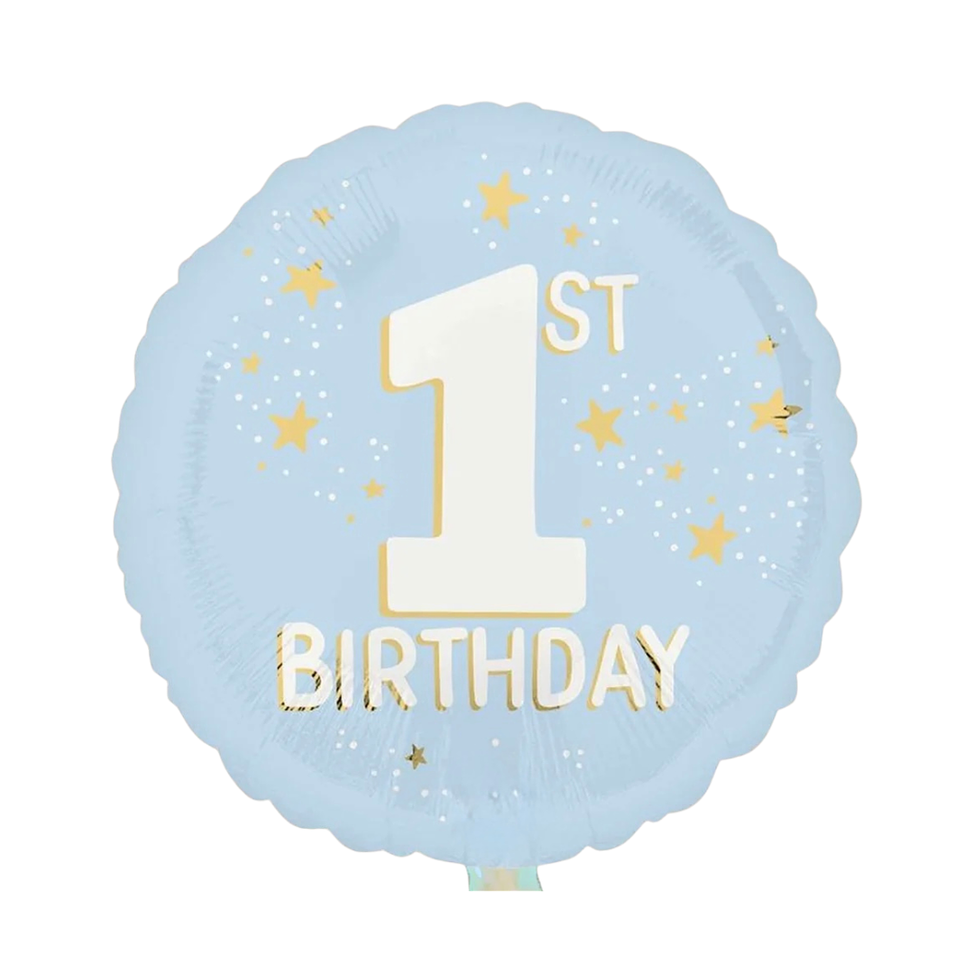 Globo Metálico Cumpleaños 1 con Helio 45cm 18