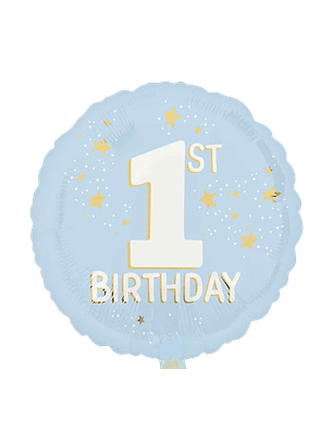 Globo Metálico Cumpleaños 1 con Helio 45cm 18