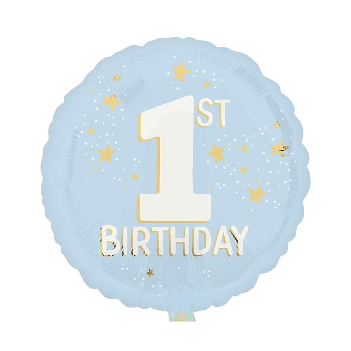 Globo Metálico Cumpleaños 1 con Helio 45cm 18