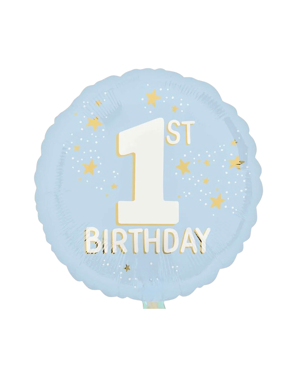 Globo Metálico Cumpleaños 1 con Helio 45cm 18